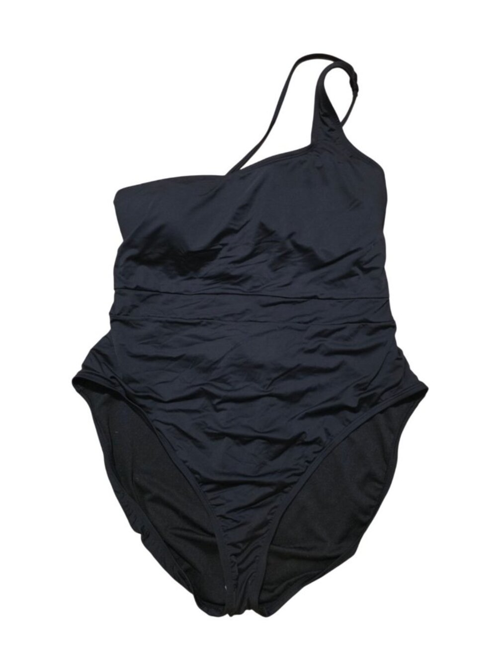 Mynah Womens One Piece Swimsuit Size XXL Black One Shoulder Swim